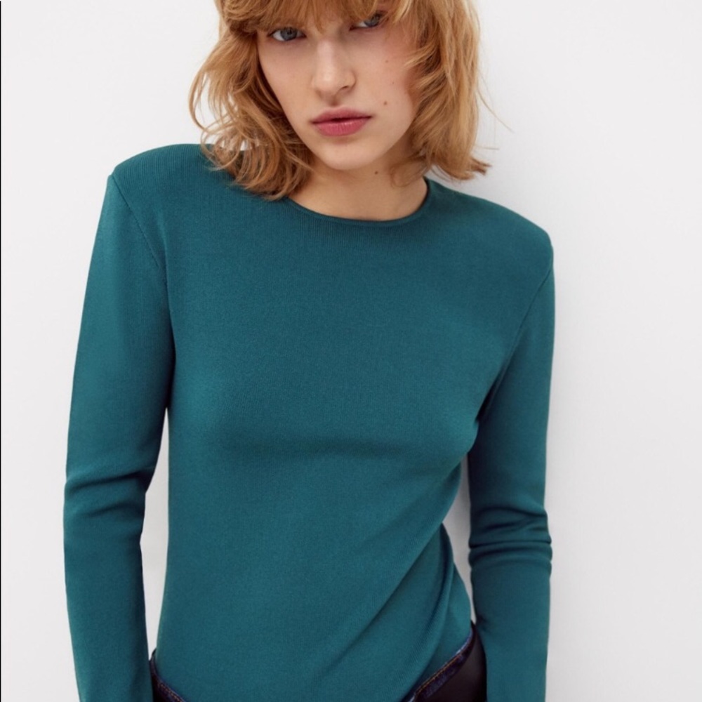 Zara shoulder pad knit sweater